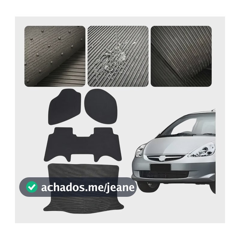Tapete Honda Fit 2004 2008 Borracha Jogo + Porta Malas Borracha
