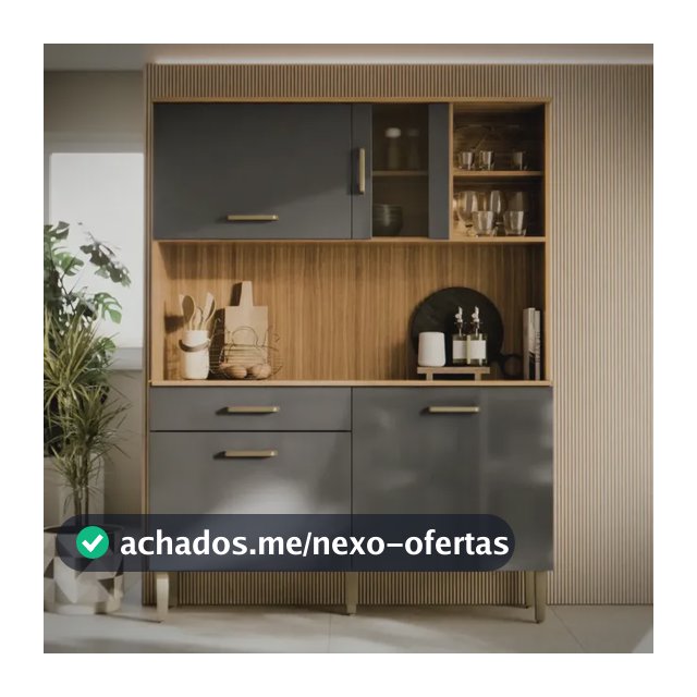 Armário De Cozinha Viena Com Nicho E Balcão Cor Grafite/Mel M Casa