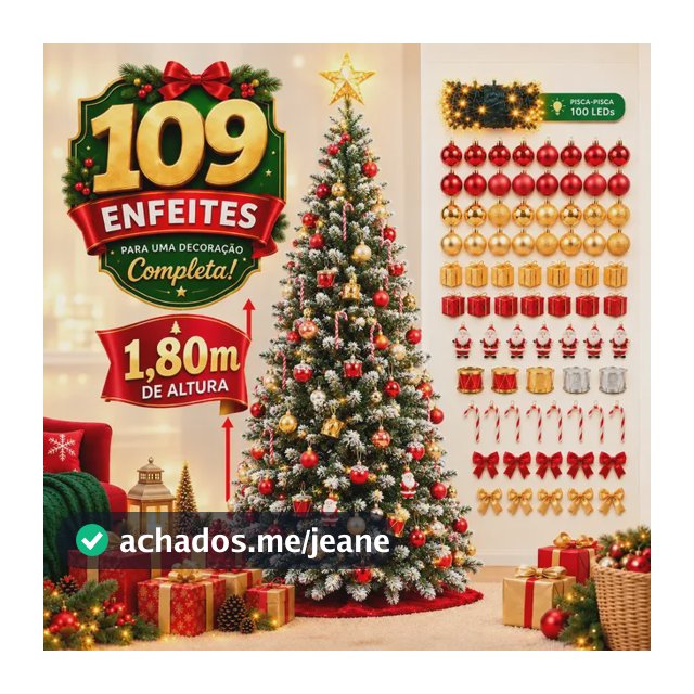 Árvore Natal Nevada Luxo Pinheiro 180cm Enfeitada Decorada