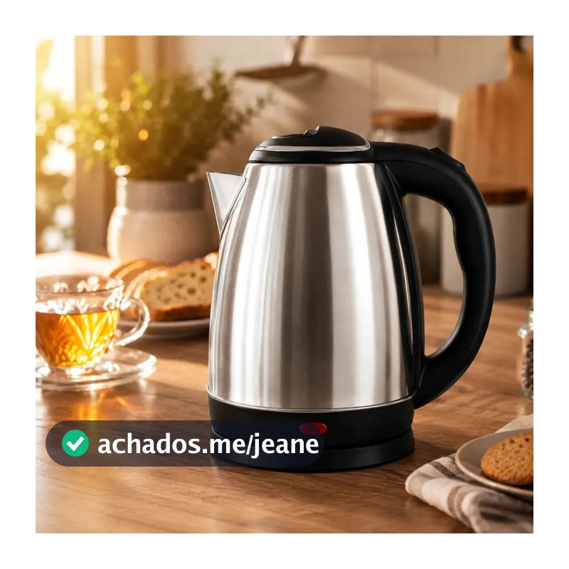 Chaleira Elétrica Inox 1,8L 1500W Aquecimento Rápido Automática