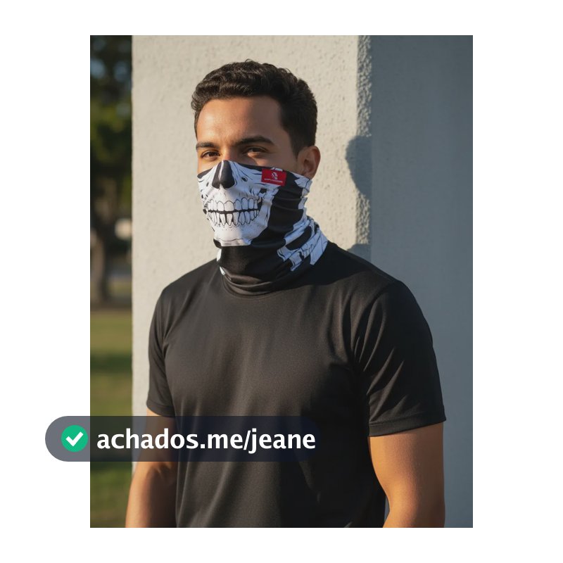 Máscara De Proteção Solar Uv 50 Caveira Branca Buff Tubneck 13 Un
