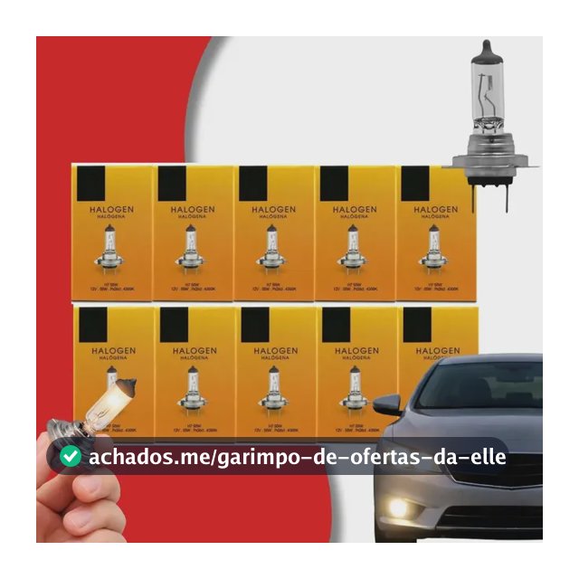 Kit 10 Lampada Halogena H7 4300k 12v 55w Techone Code