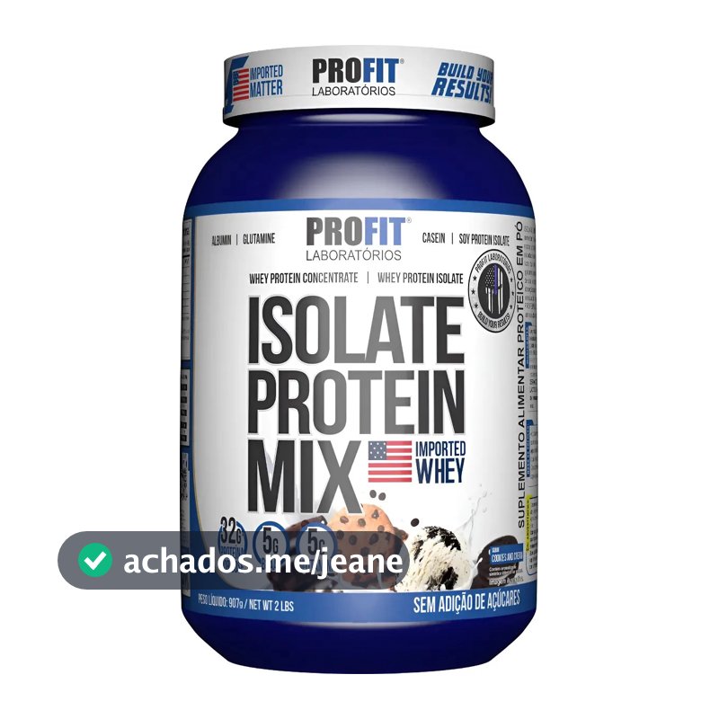 Whey Protein Isolado Mix Pote 907g - Profit Sabor Cookies & Cream