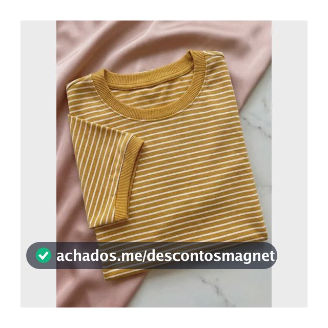 Blusa Feminina T-shirt Listrada Básica Social Manga Curta