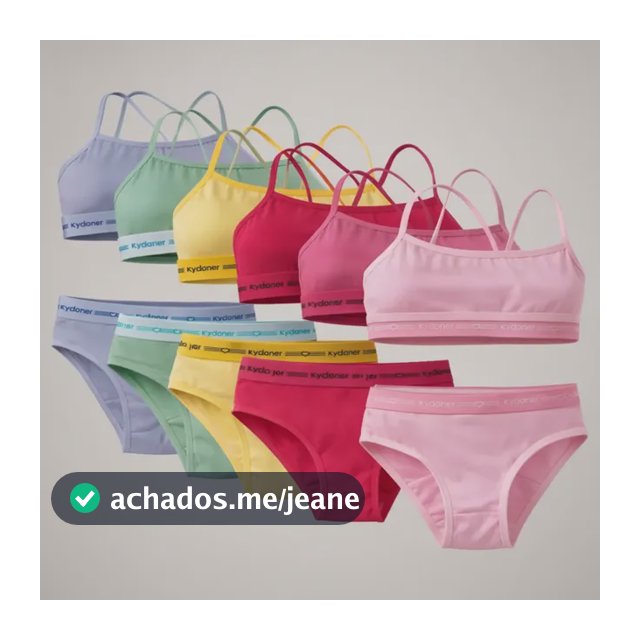 Kit 5 Conjunto Infantil E Juvenil Top E Calcinha Algodão