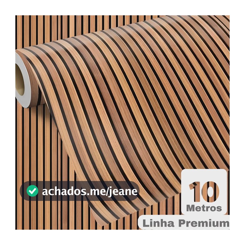 Papel De Parede Madeira Adesivo Ripado 10 Metros Lavável 3d Marrom