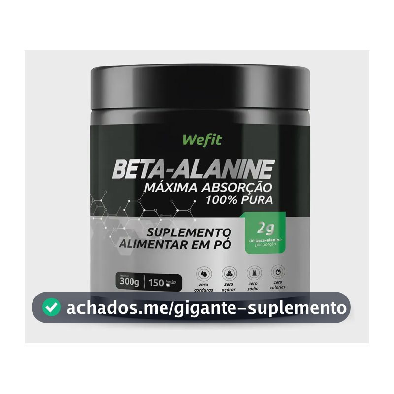 Beta Alanina Wefit Pó 300g Suplemento Esportivo Sem Sabor