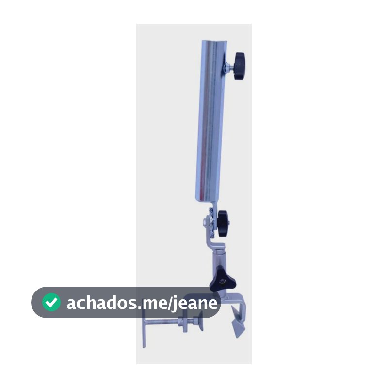 Suporte De Guarda Sol Para Barco Galvanizado - Borda Cinza Tubo Com 24 Cm Com Diâmetro De Uma Polegada E Meia