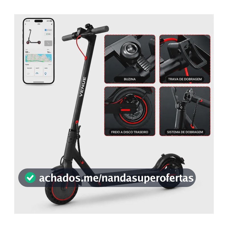 Patinete Elétrico 350w E App Gps Bateria Recarregável Dobrável Super Autonomia Para Adultos Até 150kg