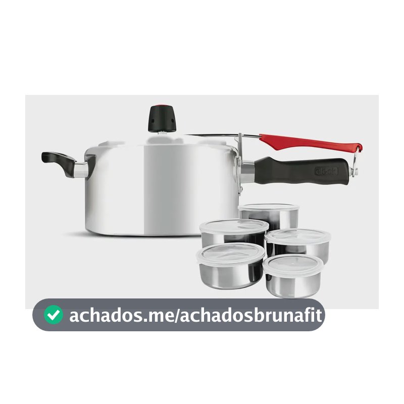 Panela De Pressão Clock Polida 3,0l + Tigelas Inox