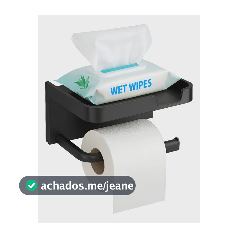 Suporte Porta Papel Higiênico Fixação Por Adesivo Resistente Com Prateleira Para Lenço Umedecido Celular Chaves Decoração Organizador Para Banheiro Lavabo Parede Sem Furos 2 em 1 Moderno Elegante Luxo