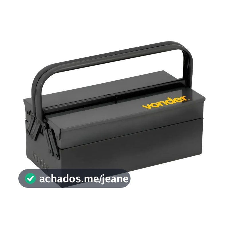 Caixa Para Ferramentas Metalica 03 Gavetas 40x19x16 Vonder Preto