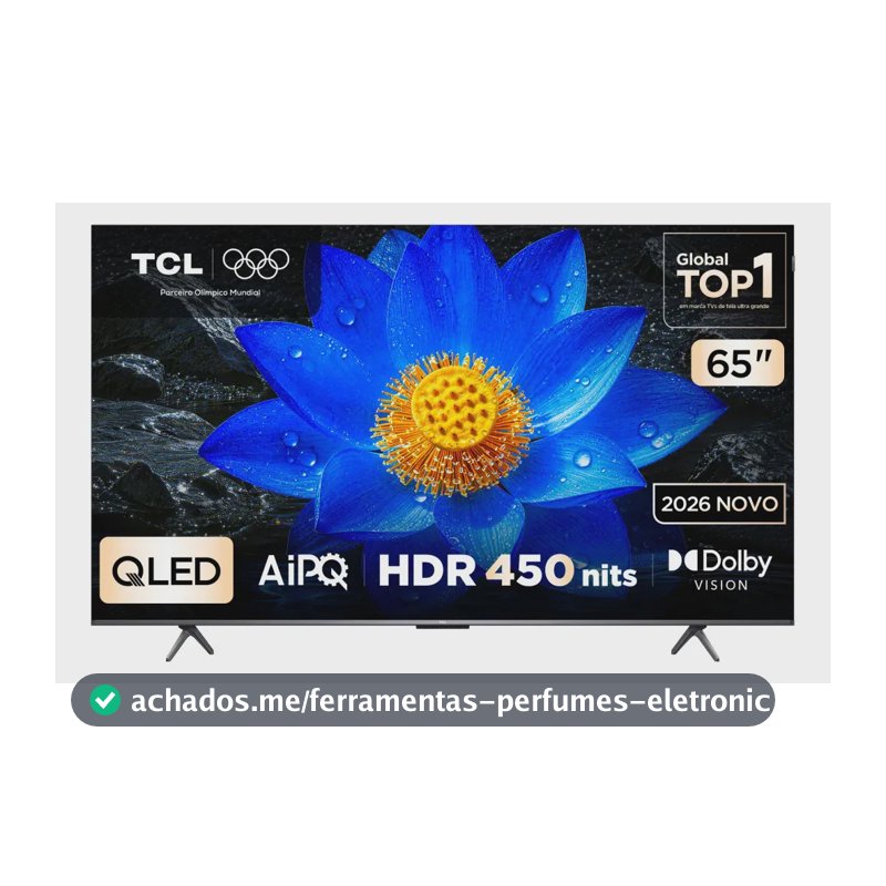 Smart TV TCL 65 Polegadas QLED 4K P8LS WiFi Bluetooth Google TV HDR10+ 120 Hz DLG VRR 65P8LS