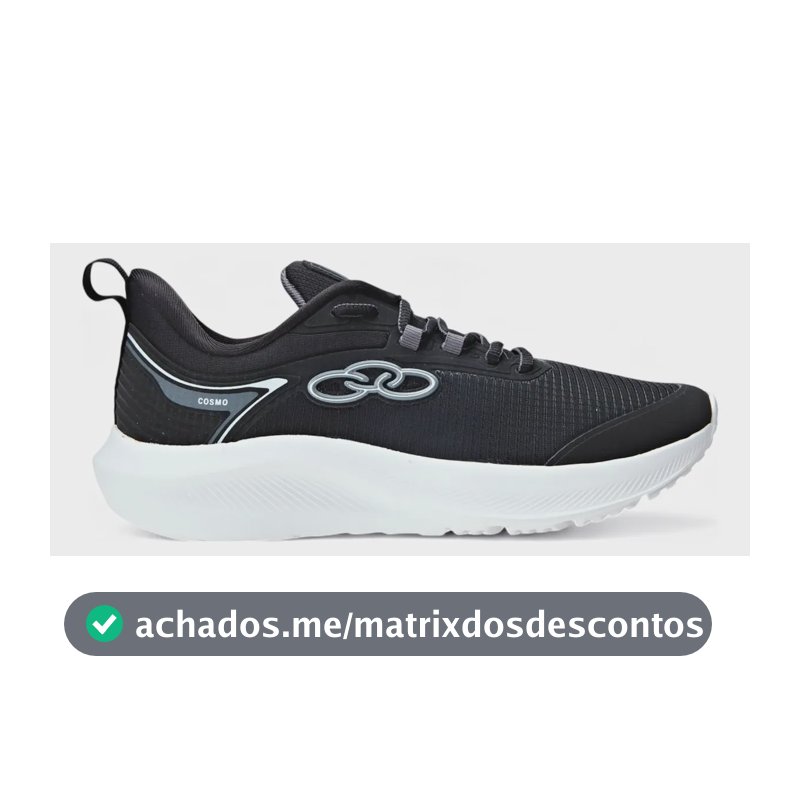 Tênis Esportivo Masculino Cosmo Olympikus Preto Liso 39 Br