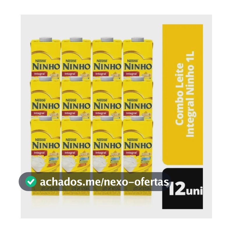 Pack com 12 Leite Ninho Integral 1 Litro