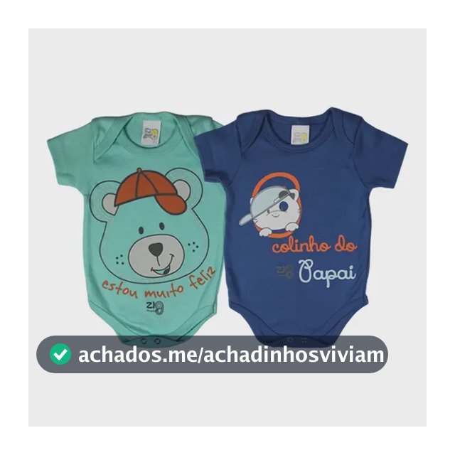 Body Bebê Manga Curta Estampado - 2 Peças Zig Mundi