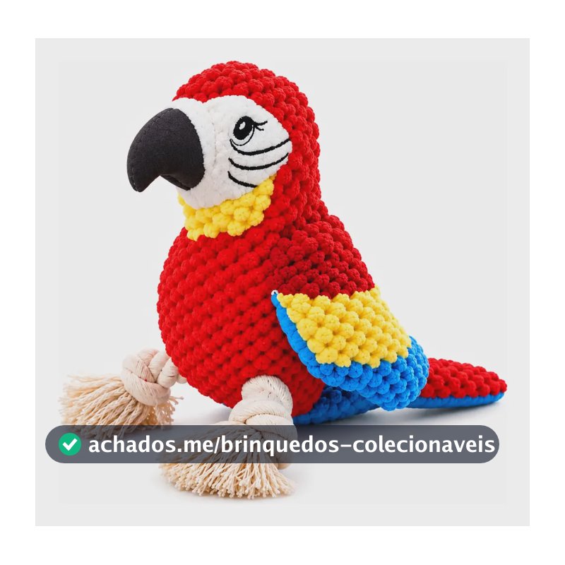 Brinquedo Pelúcia Mordedor Com Apito Para Cachorro Arara