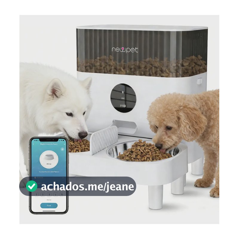 5l Alimentador Elevado Dispensador Para Cães E Gatos Newpet Branco
