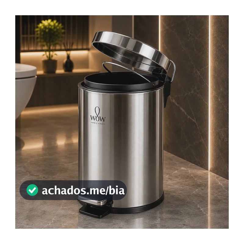 Lixeira Inox 5L Com Pedal Balde Removível Banheiro Cozinha Wow World Of Wonders