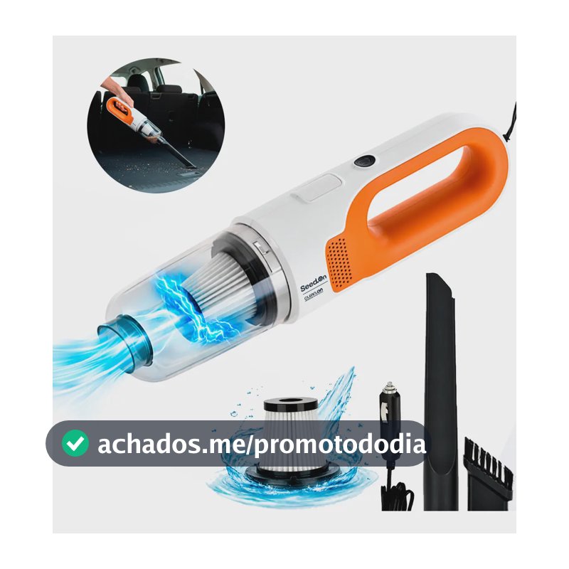 Aspirador De Pó Automotivo Portátil Potente 180w Com Filtro Hepa E Cabo De 4,0m Para Carro Caminhão Caminhonete