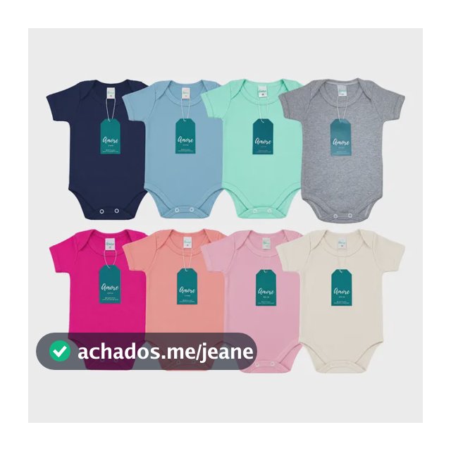 Kit 4 Body Bebê Manga Curta Amore Liso Sortido 100% Algodão Menina P Liso