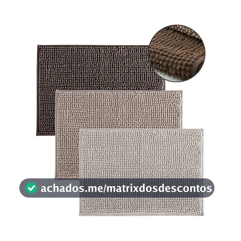 Kit 3 Tapetes De Banheiro Microfibra Bolinha Antiderrepante Cor Sortido