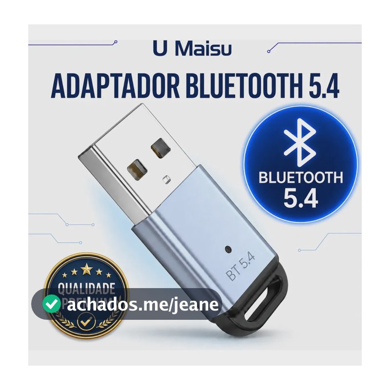 Adaptador Placa Receptor Usb Bluetooth 5.4 Para Pc Computador Notebook - U maisu