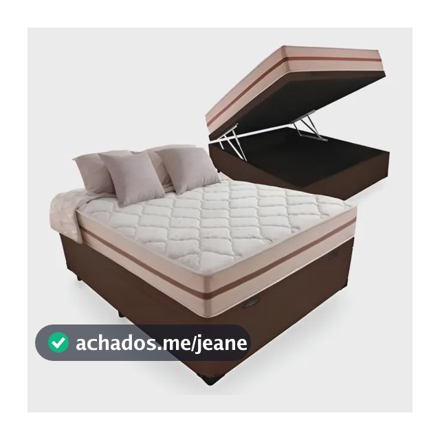 Cama Box Baú Casal Com Colchão Pillow Angel Molas Ensacadas