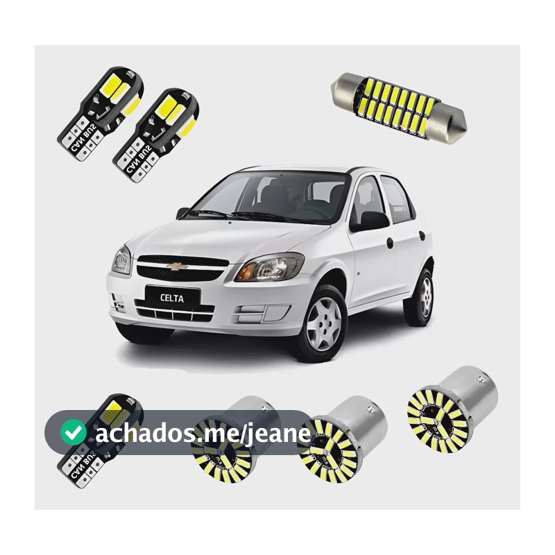 Kit Lampadas Led Premium Celta Prisma Teto Placa Ré Torpedo Celta Prisma Branco Branca
