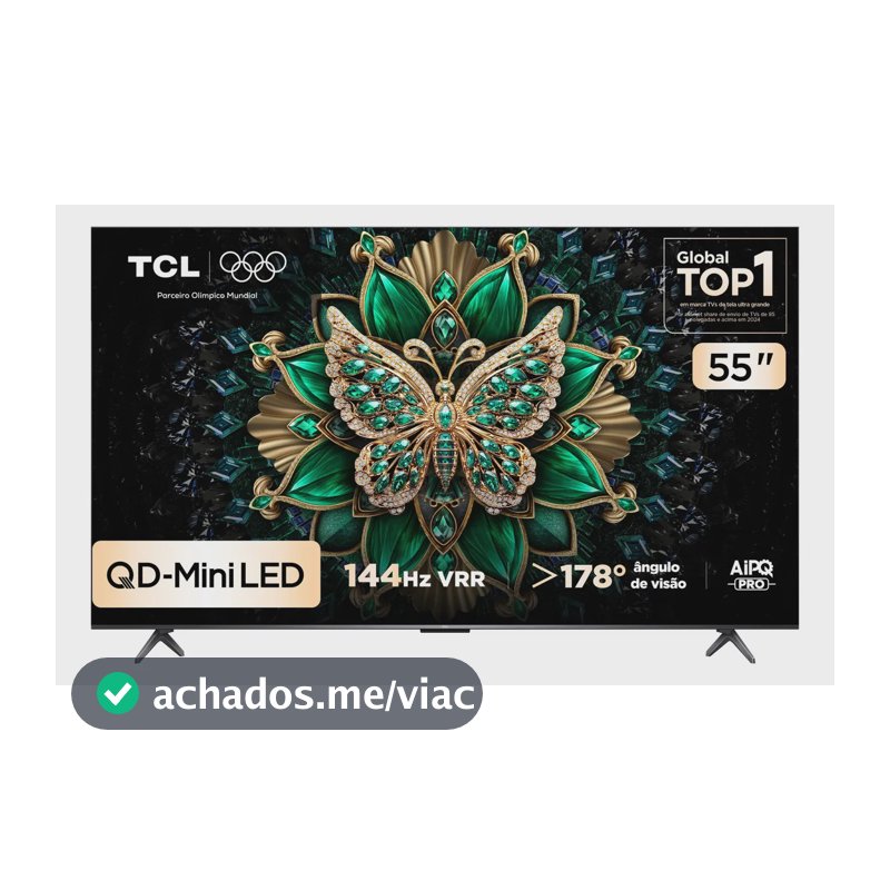 Smart Tv Tcl 55 Polegadas Qd-Mini Led 4k C6k Wifi Bluetooth Google Tv 4 Hdmi 144hz Hdr10+ 55c6k