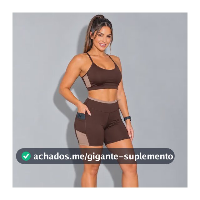 Conjunto Academia Top E Short Com Bolso Zero Transparência