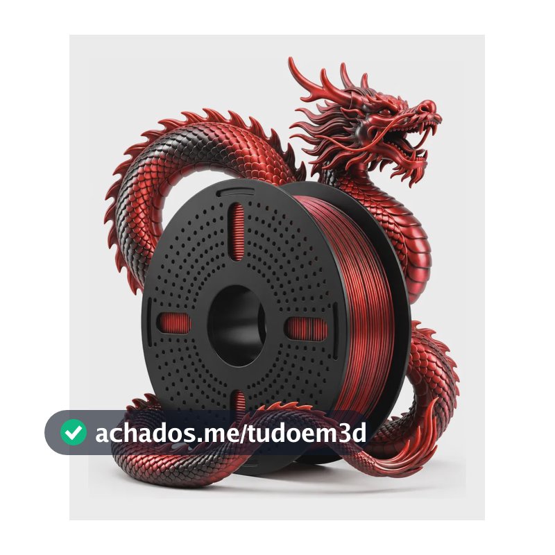 Filamento Impressora 3d Pla Silk Duo Color 1.75 Print Pulse Vermelho/preto