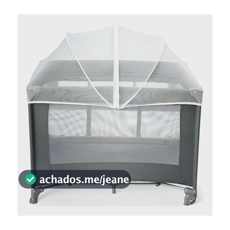 Berço Portátil Infantil Cercado 0-15kg Grafite Lazy Maxi Baby