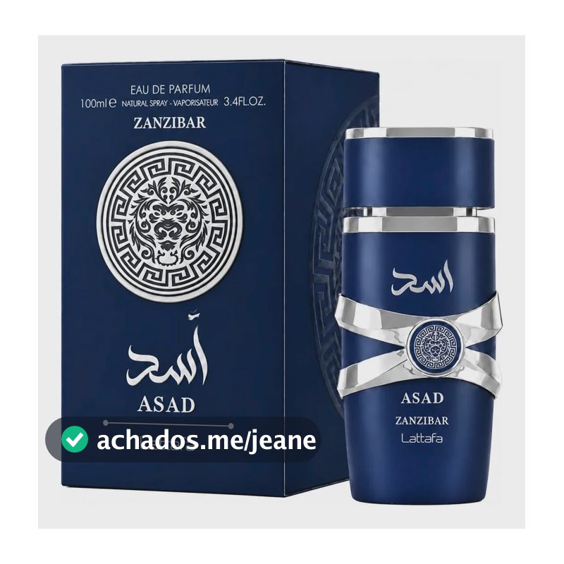 Perfume Asad Zanzibar Lattafa 100ml Edp Alta Fixação