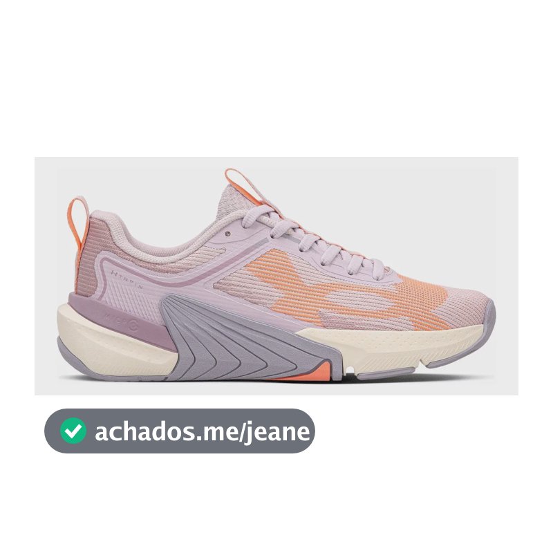 Tenis Under Armour Tribase Reps 3 Feminino Crossfit Treino Lilas Laranja E Cinza Liso 37 Br