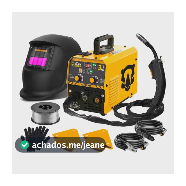 Máquina Inversora De Solda 3 Em 1 Sem Gás 130a Mma Tig Mig Com Máscara Esquadros E Acessórios The Black Tools