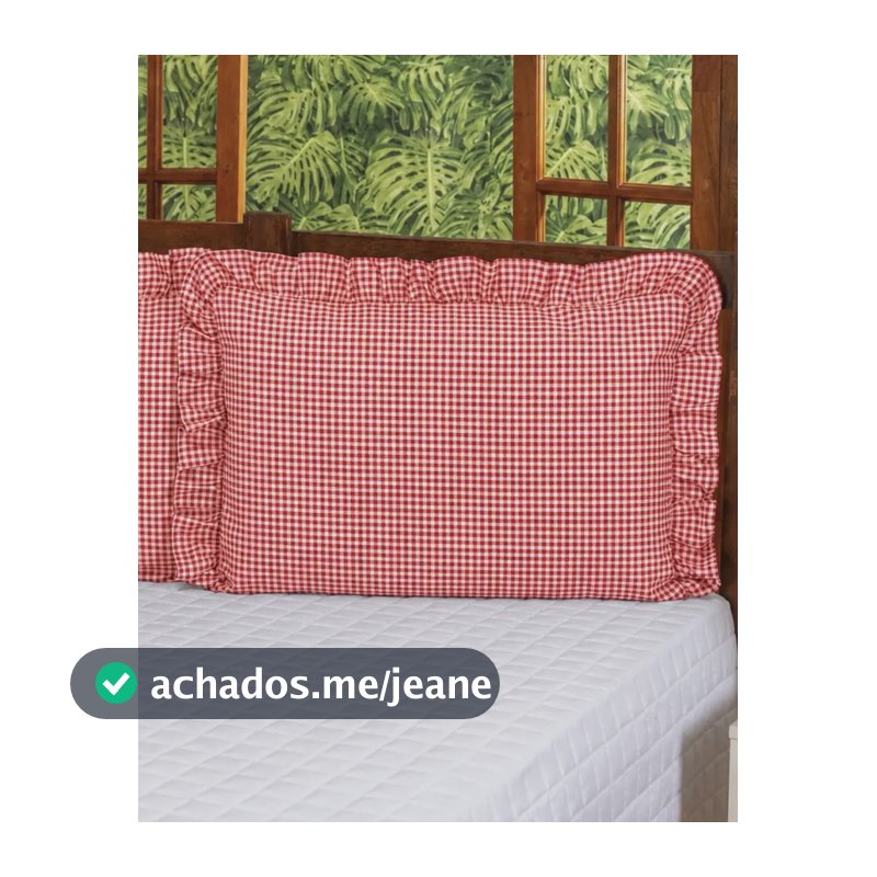 2 Fronhas (1par) De Babado Algodão Exclusivas Clássicas Xadrez Vermelho Estampas