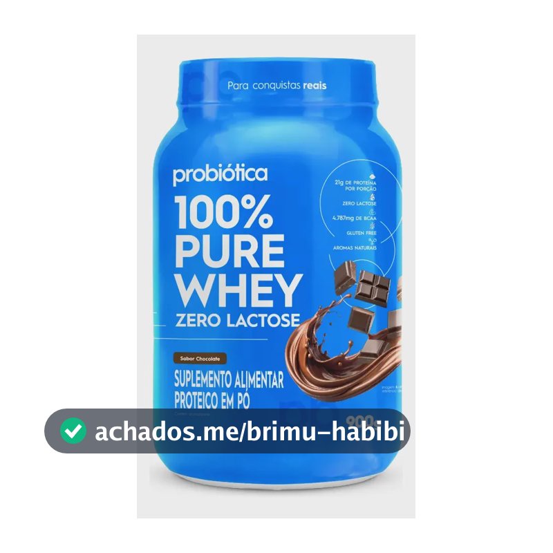 Whey protein Probiótica Sem Lactose 100% Pure em pó sabor Chocolate x 900g