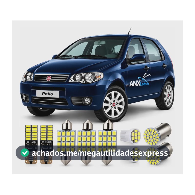 Kit Led Fiat Palio G1 G2 G3 G4 Placa Teto Ré Farolete T10 Kit Palio