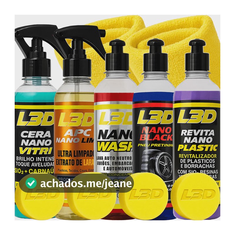 Kit Lavagem Automotiva Cera Shampoo Apc Pretinho Revitalizad