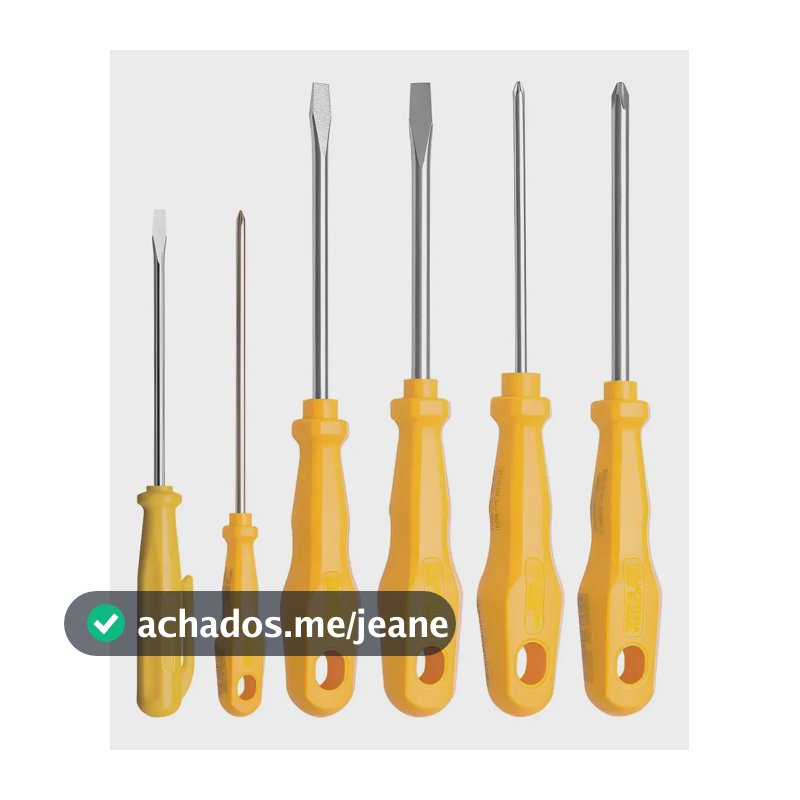 Chave De Fenda Tramontina Amarela Cartela Com 06 Pecas 4151