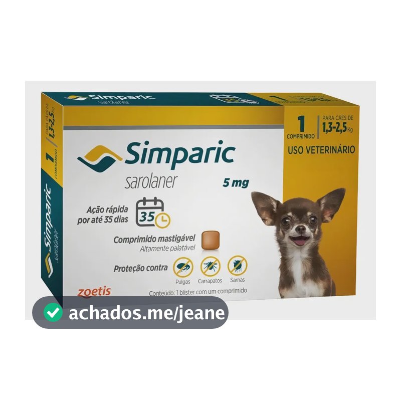 Zoetis Simparic 5Mg 1 Comprimido Cão