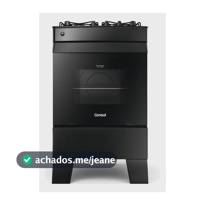 Fogão 4 Bocas Preto Consul Com Mesa De Vidro - Cfo4vce
