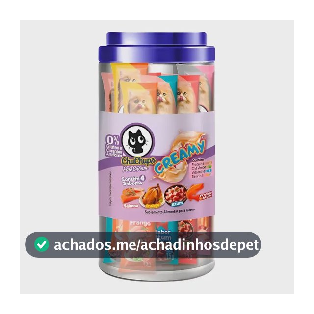 Petisco Para Gatos Chuchups Cream Pote Sortido Com 24 Tubos