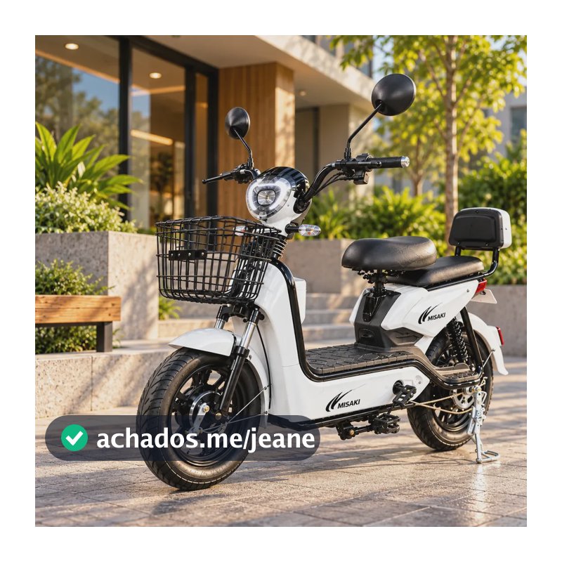 Motocicleta Elétrica Bike Scooter Sem Cnh 800w Mobilidade Branco