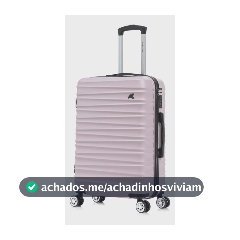 Mala de Viagem 24" 23kg Zipper Antifurto Roda Dupla 360 ABS Premium Allabard Pisa Rosa