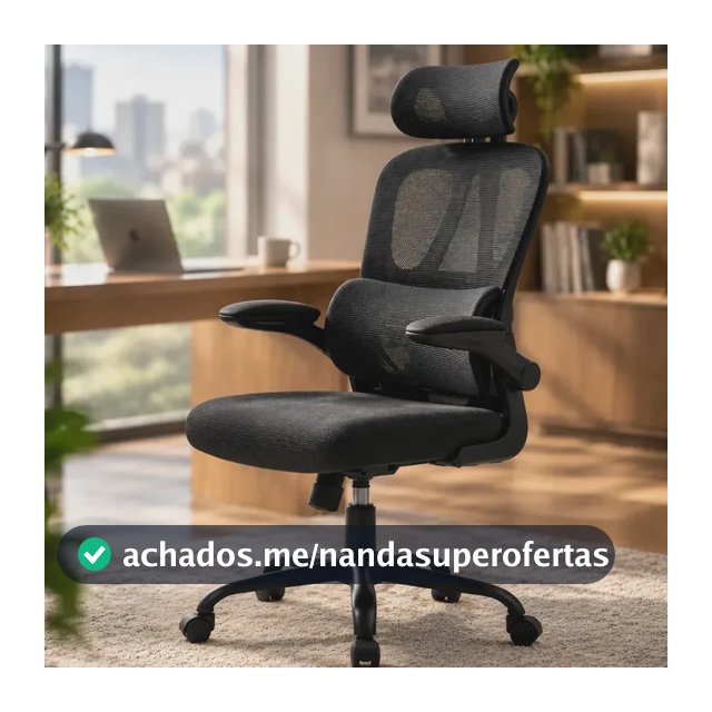 Cadeira Escritório Ergonômica Mesh Suporte Lombar Sitolia Preto Malha