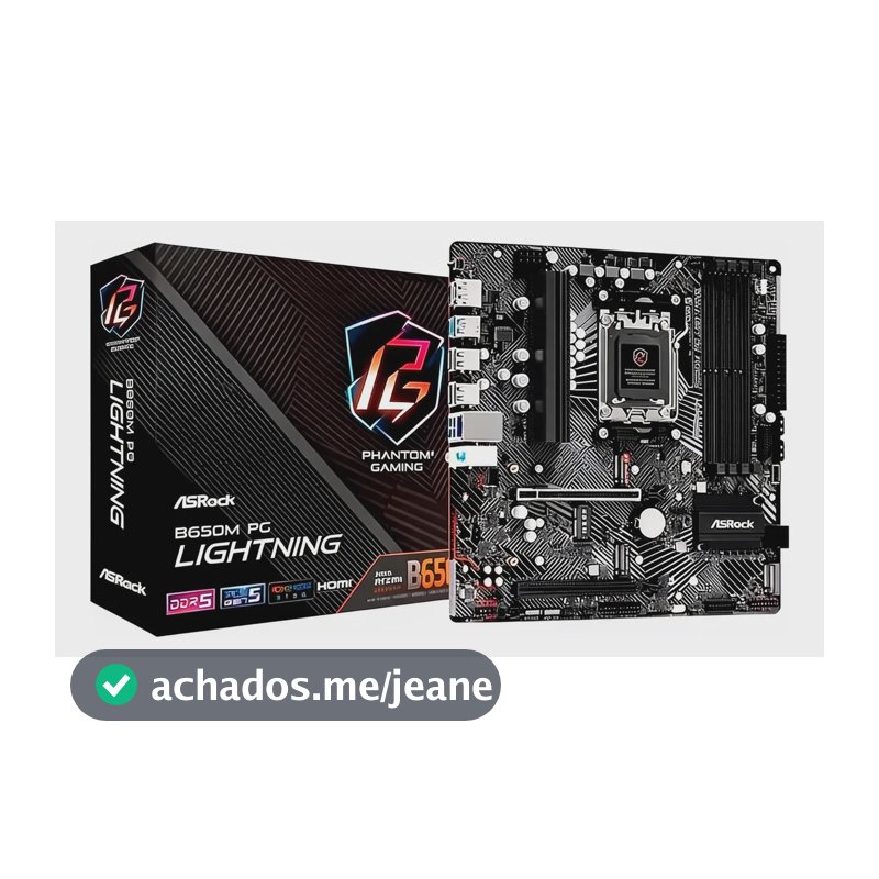 Placa Mãe Asrock Pg Lightning B650m Am5 Matx Preto