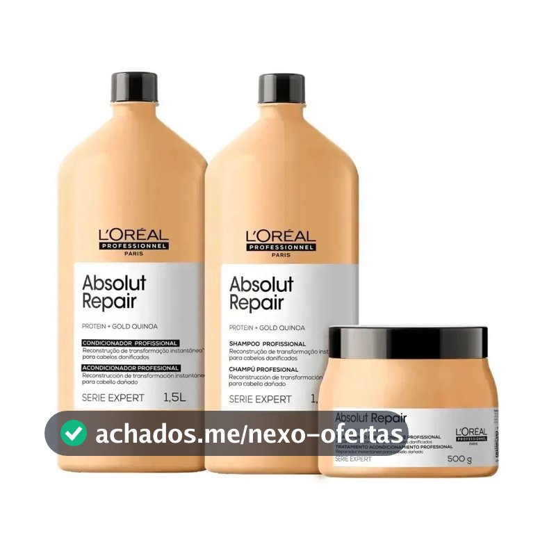 Kit Profissional L´Oréal Absolut Repair - Shampoo 1.5 L Cond 1.5 L e Másc 500 g