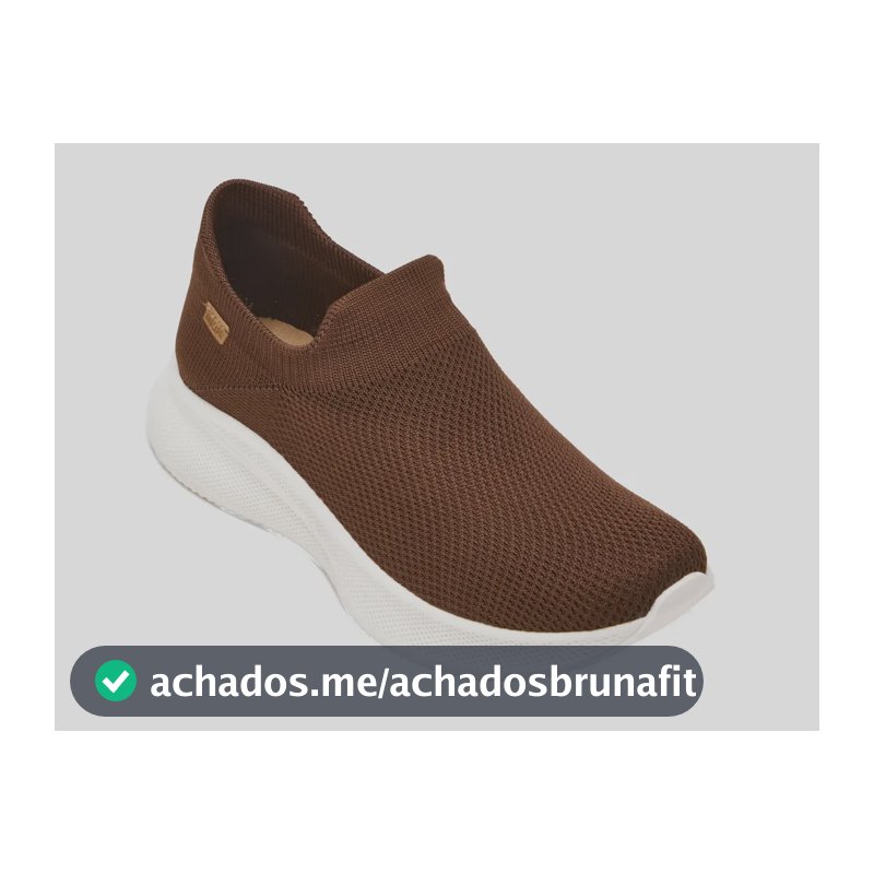 Tênis Feminino Slip On Knit Anacapri Marrom Liso 38